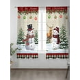 thumbnail image 2 of Christmas Cute Snowman Sheer Curtains 72 Inch Long 2 Panels, Elk Snowflakes Tree Plaid Winter Light Filtering Rod Pocket Semi Sheer Curtains, Sheer Voile Drapes for Living Room Bedroom, 52"x72", 2 of 5