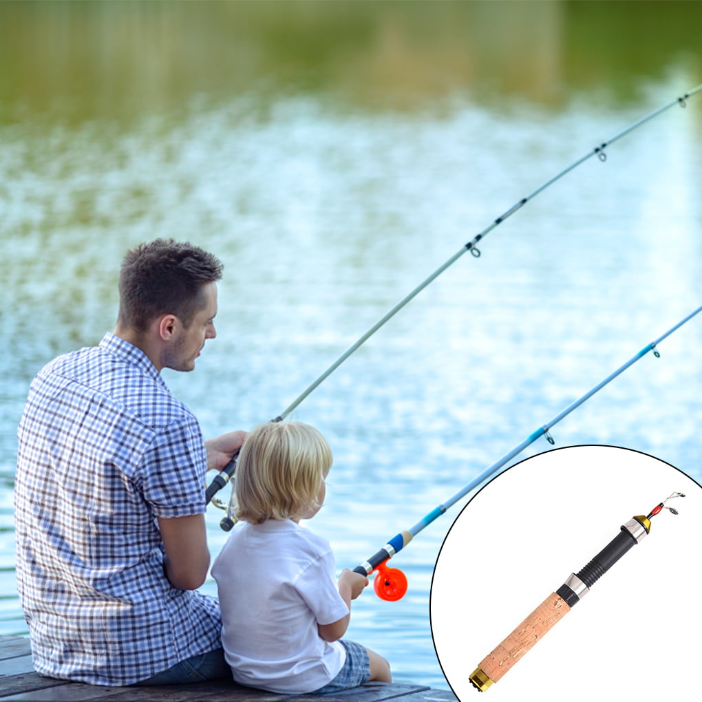 Qualitchoice Winter Fishing Rod Short Hard Retractable Rods Boat Lure Pole Outdoor Shrimp Tackle Equipment Practical Lake Tools