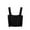 Black, variant on Women's Knit Cotton Crop Camis Summer Cute Square Neck Sleeveless Basic Tank Top Lightweight Airy Going Out Crop Tops Beige