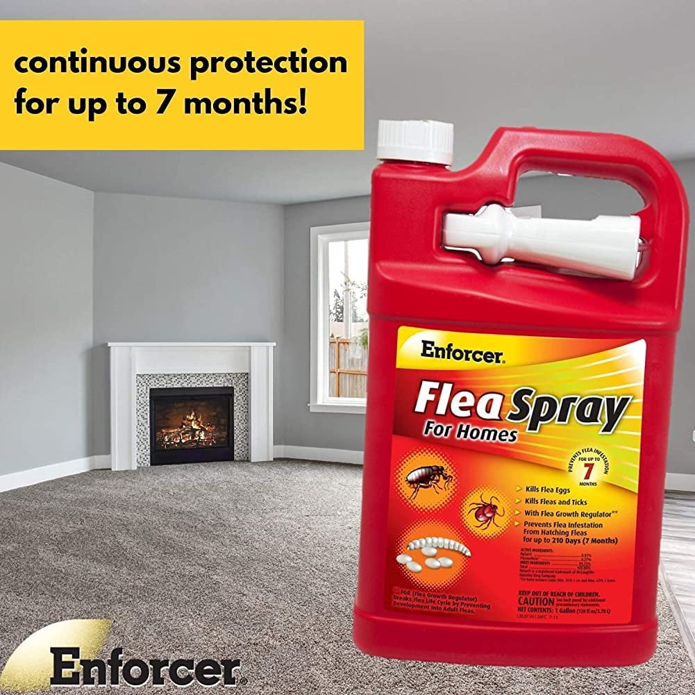 Enforcer Flea, Tick, and Flea Egg Spray for Homes, Fresh Linen Scent, 128 fl oz/1 Gallon