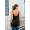 thumbnail image 6 of Zeagoo Women's Silk Satin Tank Tops Adjustable Spaghetti Strap Smooth Camisole V Neck Causal Basic Blouse, 6 of 9