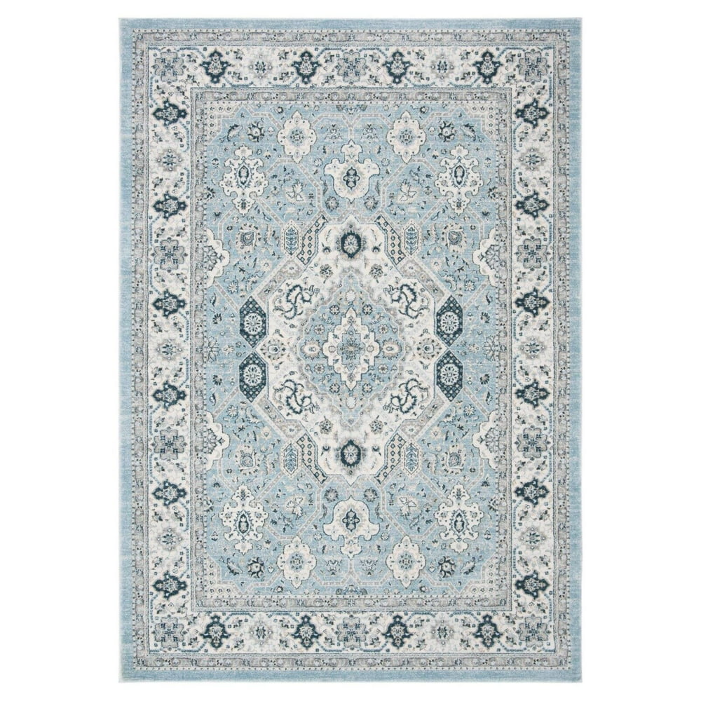 Safavieh Isabella Zander Floral Bordered Area Rug, Blue/Cream, 6'7" X 6