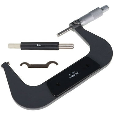 Outside Micrometer, 0.0001 inch Precision 4-5 inch Measuring Range Carbide Tipped Graduations Reading for Precision Measurement