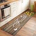 thumbnail image 2 of Runner Rugs 2x6 Ft, Spring Sunflowers Non Slip Area Rugs for Kitchen Bedroom Entryway, Country Farmhouse Brown Wooden Plank Washable Carpet Runner Rug Floor Mats for Bedroom Home Decor, 2 of 8