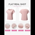 thumbnail image 4 of Blusas de Verano para Mujer, Camisetas de Cuello Redondo y Corta, Camisas de Trabajo Informales con Textura, Blusas Holgadas Rosa M, 4 of 7