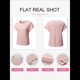 thumbnail image 4 of Blusas de Verano para Mujer, Camisetas de Cuello Redondo y Corta, Camisas de Trabajo Informales con Textura, Blusas Holgadas Rosa S, 4 of 7
