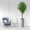 thumbnail image 3 of Artificial Tree in Geometric Pattern Planter, Fake Ficus Silk Tree for Indoor and Outdoor Home Decoration - 75" Overall Tall (Plant Pot Plus Tree), 3 of 5