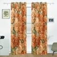 thumbnail image 2 of Elegant Orange Floral Blackout Curtains for Living Room Bedroom 55W x 72/84L Insulated Window Drapes 2 Panels, 2 of 6