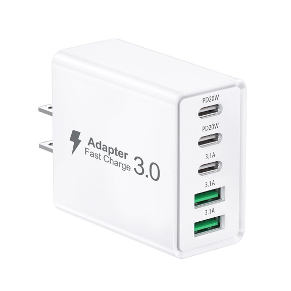 TAOHAI 20W USB C Wall Charger, 5-Port Fast Charging Adapter, PD3.0 Multiport Charger for iPhone & Samsung Galaxy