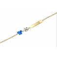 thumbnail image 3 of 18K Yellow Gold Soccer ID Bracelet with Enamel Soccer ball and Blue shirt  5.6 inch with extra ring at 4.8 inch, 3 of 4