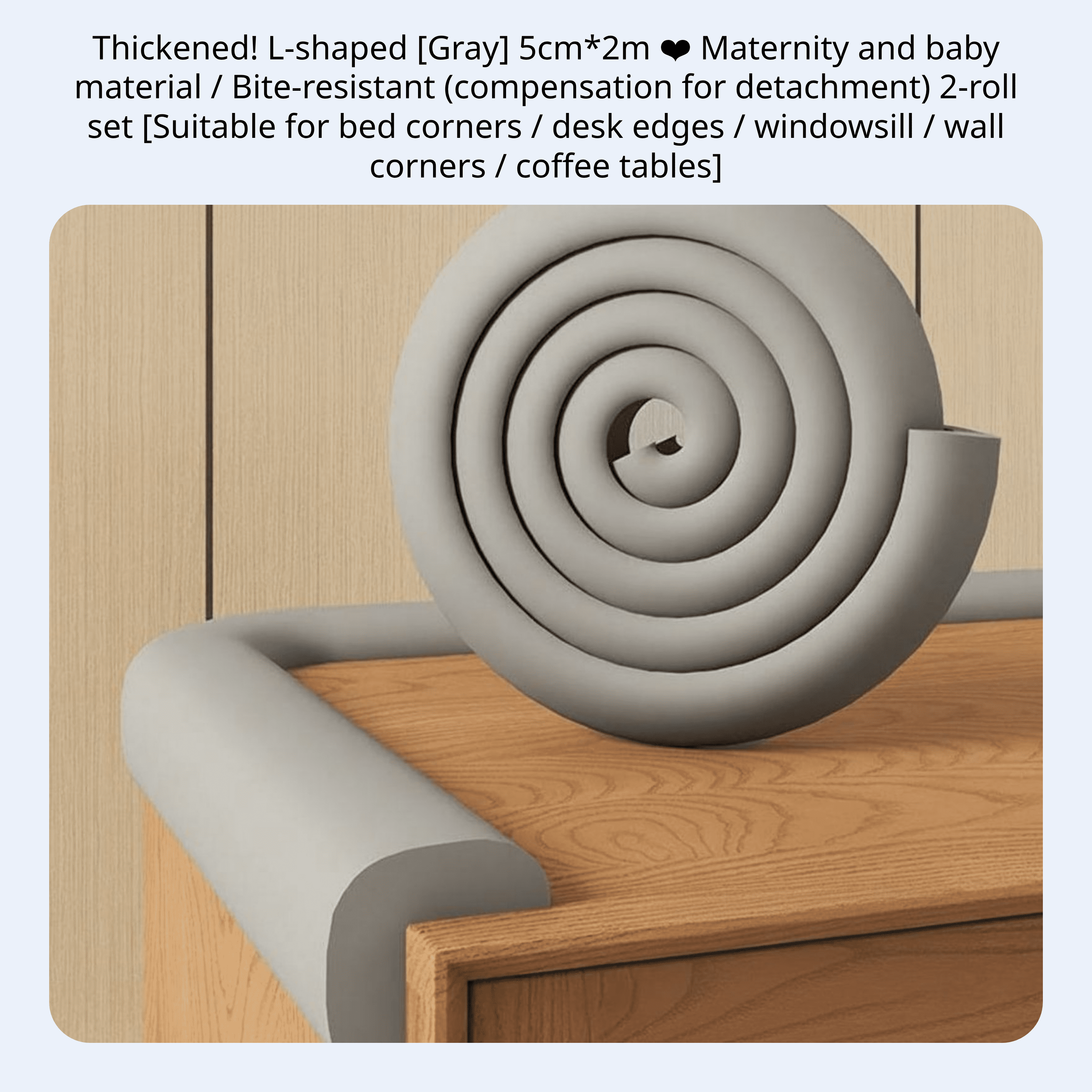 Tnarru Infant Edge Protector, NBR Foam Corner Guard, L-Shaped Strip