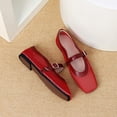 thumbnail image 5 of Mesh Mary Jane Ballet Flats Square Toe Adjustable Buckle Hollow Slip On Light Summer Casual Shoes Beach Sightseeing, 5 of 6