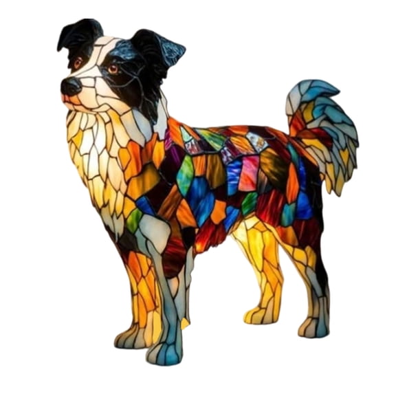 Chanana Dog lamp,Dogs Series Art Night Light, 3D Cute Pet Dogs Table Lamp, Retro Stained Resin Tabletop LED Night Light, Fun Gift for Dog Lover