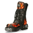 thumbnail image 5 of New Rock 107-S1 Black/Red Gothic Leather Flame Boots 42, 5 of 9