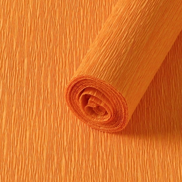 XmhyTop-A 2 rollos de papel crepé de 250 x 50 cm, ideal para decoración de fiestas, manualidades y suministros para fiestas, color naranja.