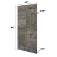 thumbnail image 3 of S Series 42in. X 84in. Smoky Gray Finished DIY Solid Wood Sliding Barn Door Slab, 3 of 5