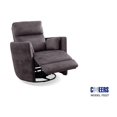 thumbnail image 5 of Maklaine Transitional Fabric Swivel Recliner with two pillows in Gunmetal, 5 of 12