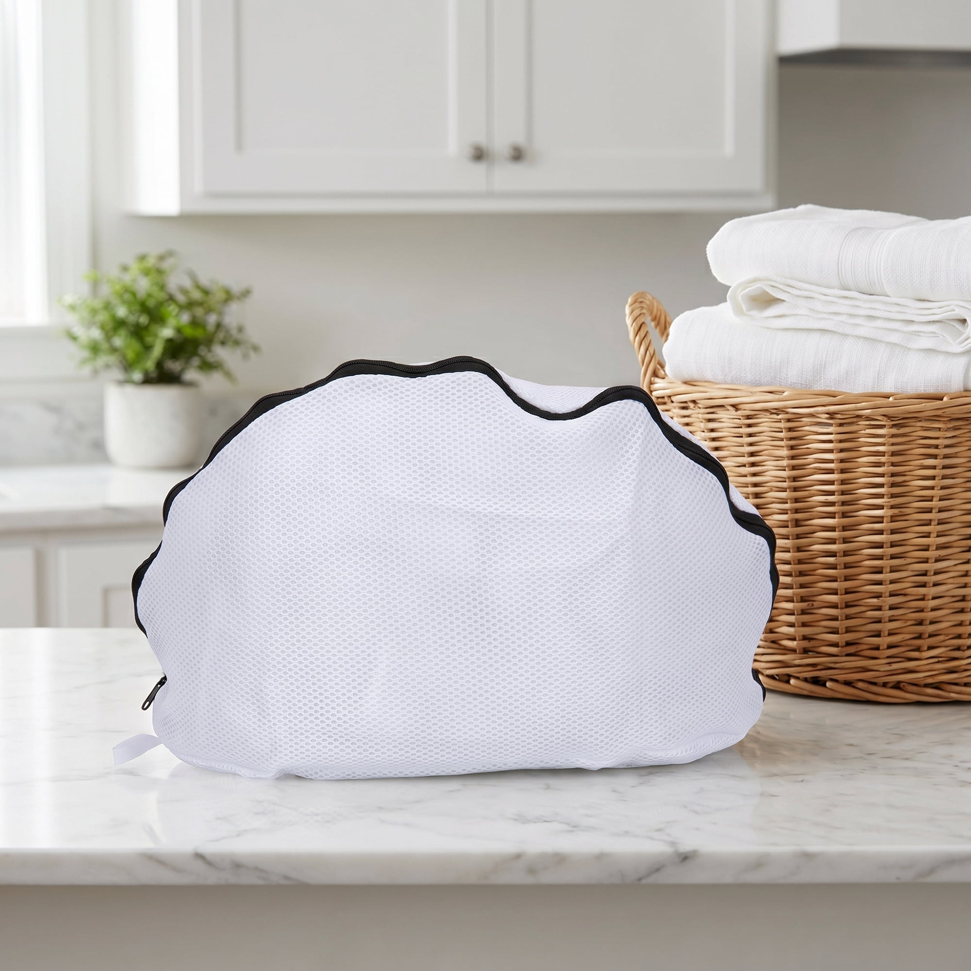 Unique Bargains 2 Pack Polyester Shoe Mesh Laundry Bag for Washing Machine Black 16.5"x24"