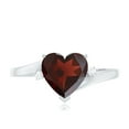 thumbnail image 4 of Rosec Jewels Heart Garnet Solitaire Promise Ring with Diamond, Minimal Heart Ring - 6 mm, 925 Sterling Silver, US 5.00, 4 of 9