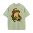 thumbnail image 3 of Ankishi Japanese Shirts for Men Funny Frog Print Short Sleeve Oversized Shirt Casual Crewneck Top for Daily Wear, 3 of 8