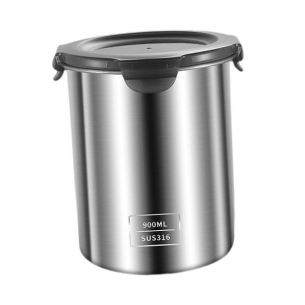Recipiente de cocina portátil multiusos, recipiente de almacenamiento de acero inoxidable sellado. 900 ml