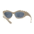 thumbnail image 4 of Hedgehog Fur Carving Retro Wrap Thick Temple Plastic Sunglasses Khaki - Black, 4 of 4