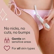 Finishing Touch Flawless Bikini Shaver and Trimmer Hair Remover for Women, Dry Use Electric Razor, Personal Groomer for Intimate Ladies Shaving, No Bump, Smooth Shave