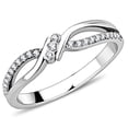 thumbnail image 1 of Women High Polished Stainless Steel Ring with AAA Grade CZ in Clear - Size 6, 1 of 1
