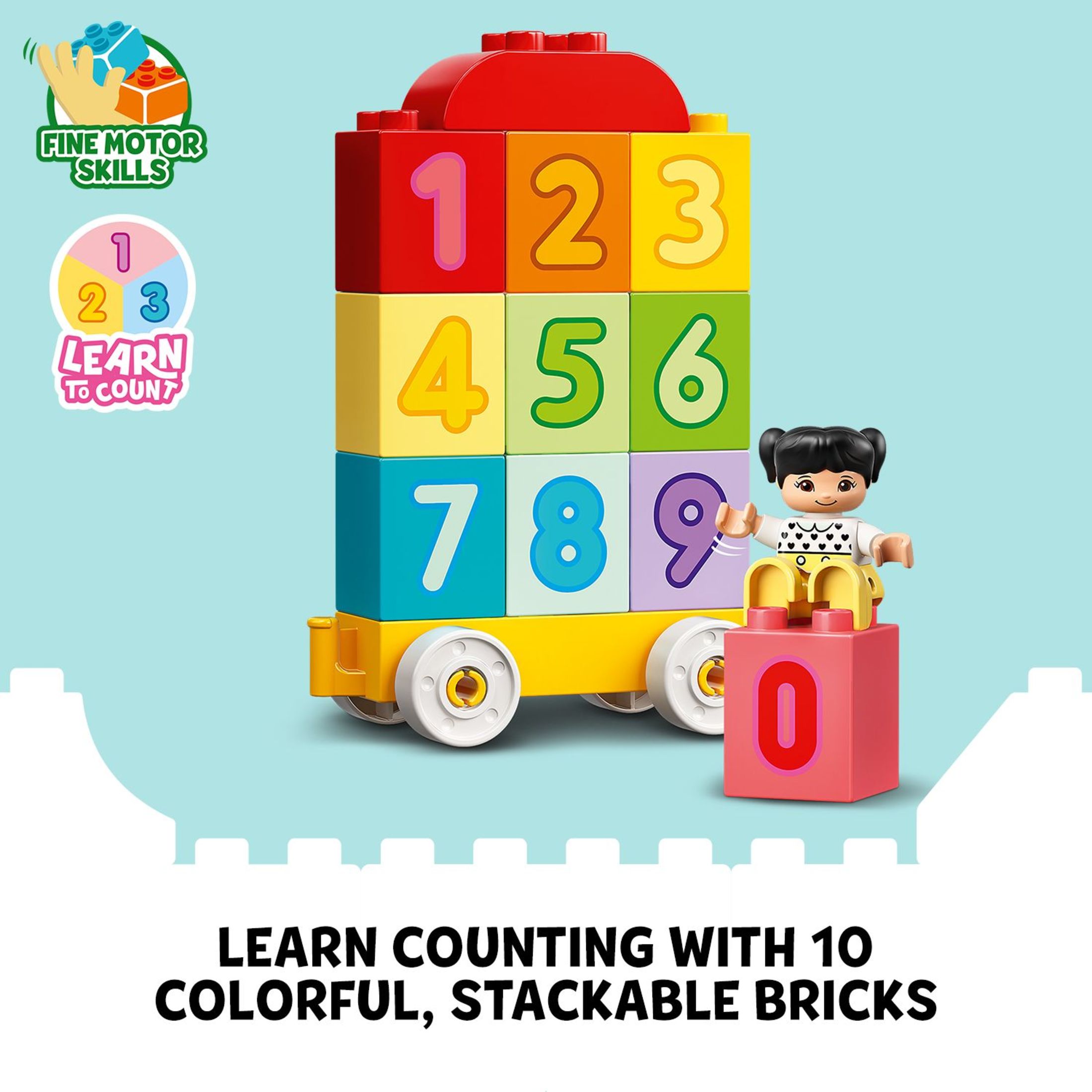LEGO DUPLO Mi Primer Tren de Números 10954 Juguete de Habilidades Motoras Finas con Bloques para Aprender Números, Juguetes Educativos Preescolares para Niños de 1.5 a 3 Años, Niñas y Niños, Set de Actividades de Desarrollo Temprano 5