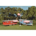 thumbnail image 4 of Bachmann 45310 O Trailer Park w/2 Trailers & Flag Pole Built-Up Buildings, 4 of 4