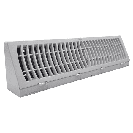TruAire White Plastic Baseboard Register - 18" Length - 4 7/16" Height - 2 13/16" Base Projection