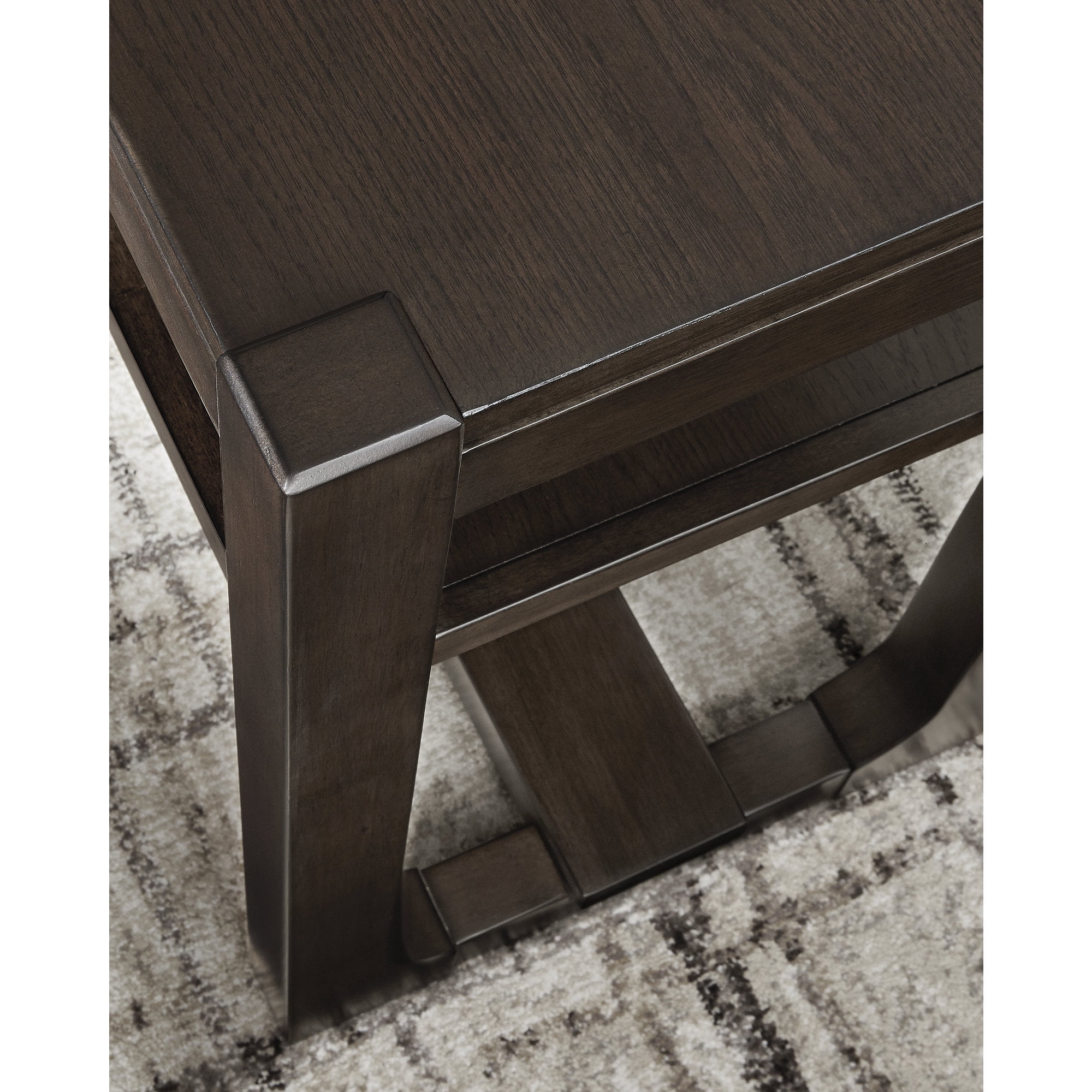Signature Design by Ashley Breckington Console Table - Modern Sofa Table with Adjustable Shelves, Dark Brown