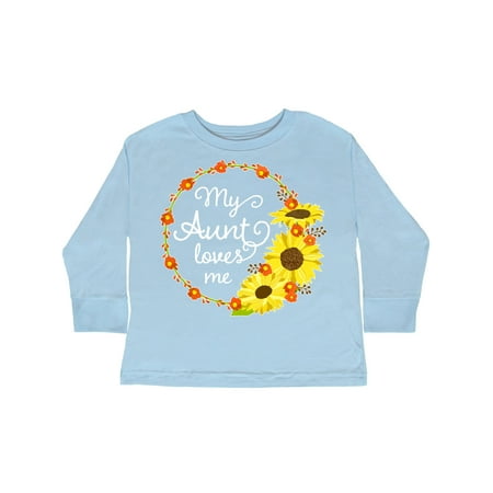 

Inktastic My Aunt Loves Me with Sunflower Wreath Gift Toddler Boy or Toddler Girl Long Sleeve T-Shirt