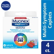 Mucinex All in One Fast Max, Cold and Flu Medicine, On the Go, 4 Caplets