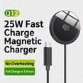 thumbnail image 2 of Q12 25W Magnetic Wireless Charger, 5.3mm Ultra Slim Fast Charging Pad with Braided Cable, Mag-Safe Compatible, Anti-Overheating, Portable for Travel & Daily Use, 2 of 8