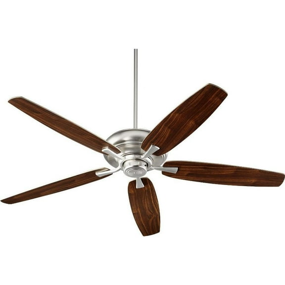 Illogan Downs Ceiling Fan in Soft Contemporary Style 56 inches Wide By 12.5 inches High-Satin Nickel Finish-Satin Nickel Blade Color Bailey Street