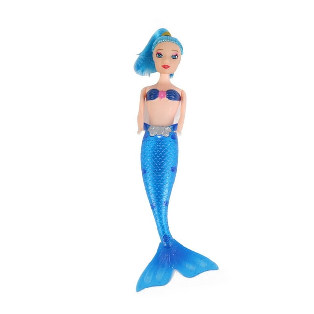 Miangastore LED Light Up Mermaid Doll Luminous Glow Mermaid Xmas Birthday Gift For Children Girls (Blue)