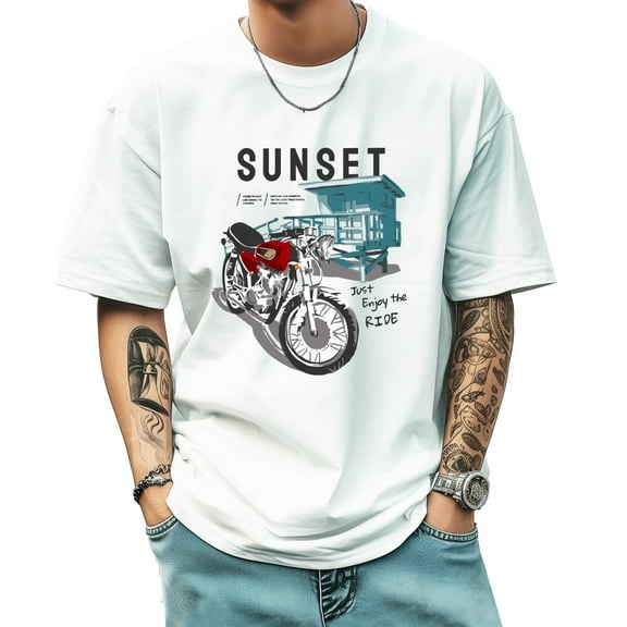 Graphic Tees for Men Summer New Print Casual Tee Fashion Trend Sports Shirt Select