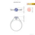 thumbnail image 5 of ANGARA Natural Tapered Shank Tanzanite Solitaire Ring with Diamonds in 925 Sterling Silver for Women (Size-6mm) | December Birthstone, Anniversary, Jewelry Gift for Women | Natural Tanzanite Ring, 5 of 9