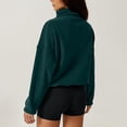 thumbnail image 4 of NMMUED Womens Half Zip Sweatshirt Cropped Sweatshirt for Women Mock Neck Sweatshirts Oversized Mock Neck Sweatshirt Long Sleeve Sweatshirt for Women Baggy Sweatshirt Green XL, 4 of 5