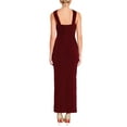 thumbnail image 3 of Vestido largo de cóctel sin mangas con cuello halter para mujer Hobemty, con abertura en el dobladillo, Bodycon, talla XL, color rojo vino, 3 of 5