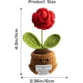 thumbnail image 2 of Emotional Support Crochet Flowers with Positive Card, Handmade Positive Crochet Potted Cheerful Present for Office Desk Decor, Living Room Car Decor(Red), 2 of 4