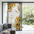 thumbnail image 3 of Farmhouse Sunflower Window Privacy Film, Vintage Daisy Butterflies Gray Wood Static Cling UV Sun Blocking Heat Control Window Tint Day and Night, Non-Adhesive One Way Privacy Cover 35.4''x78.7'', 3 of 7