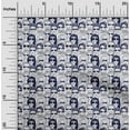 thumbnail image 2 of oneOone Cotton Cambric Navy Blue Fabric People Doodle Art Craft Projects Decor Fabric Printed By The Yard 42 Inch Wide, 2 of 6
