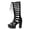 Black, variant on Women's Open Toe Chunky Heel Gladiator Sandals Size 7.5