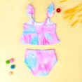 thumbnail image 2 of Traje de baño dividido para niñas con volantes de unicornio colorido, traje de baño para niñas, cómodo y elástico, 2 of 5