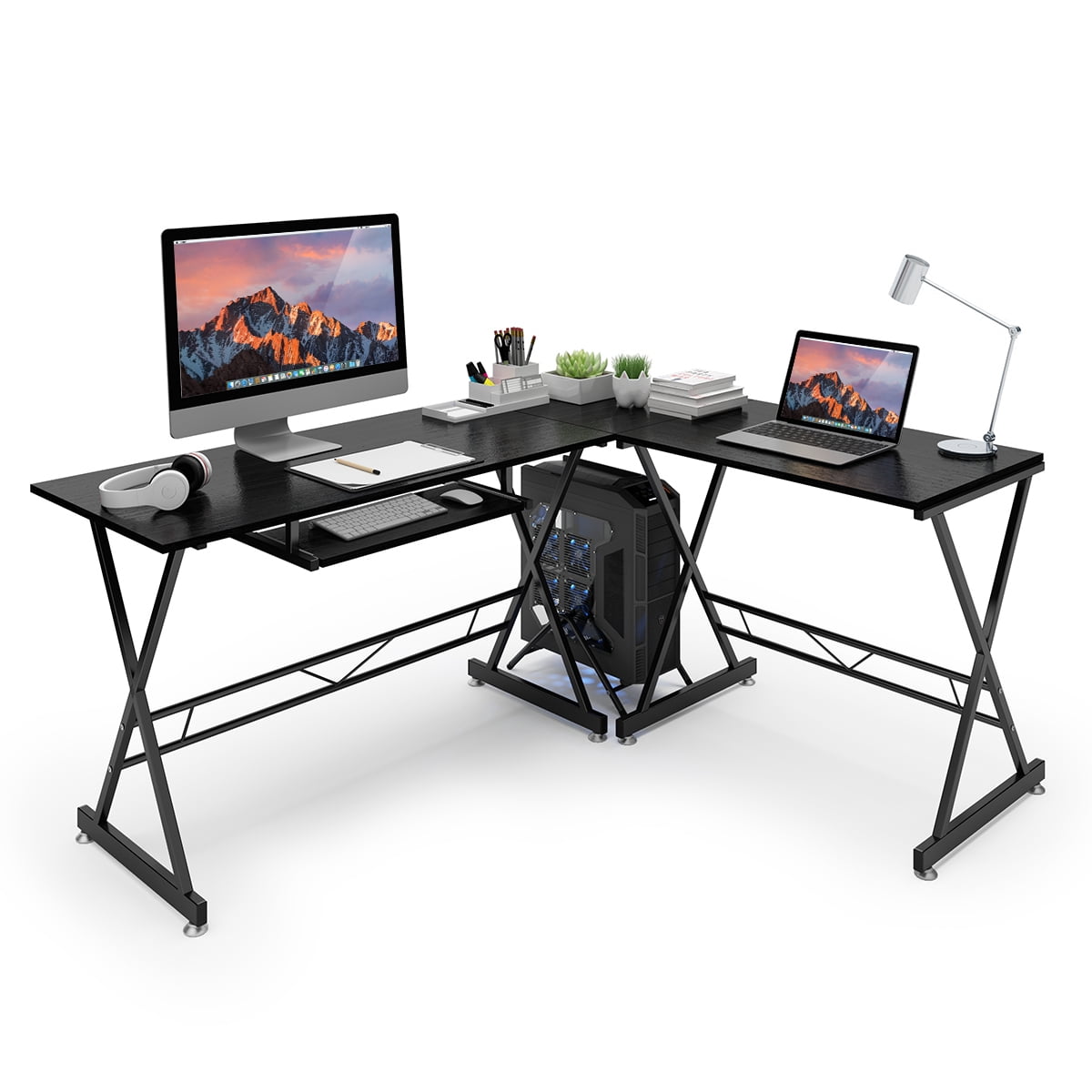 Gaming Desks L Shaped Corner Computer Desk Pc Gaming Table Laptop