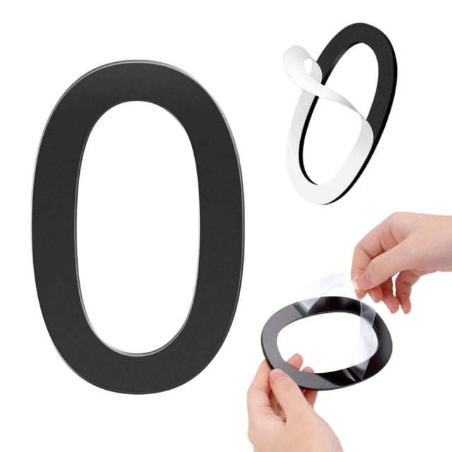 Número de casa GLDonee de acrílico negro autoadhesivo de 12,7 cm