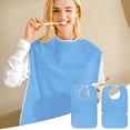 thumbnail image 1 of Bavoir de Salle à Manger Adulte Imperméable Résistant aux Taches / Sangles à Double Boucle Réglables / Tissu en Fibre de Polyester Réutilisable Doux et Respirant / avec Poche Ou Sans / 17,7 x 29,5 Pouces / Bleu, 1 of 9