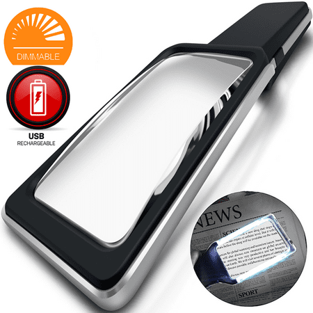 [Rechargeable] 4X Magnifying Glass with [10 Anti-Glare & Dimmable LEDs]-Evenly Lit Viewing Area-The Brightest & Best Reading Magnifier for Small Prints, Low Vision Seniors, Macular (Best Magnifier For Mro)